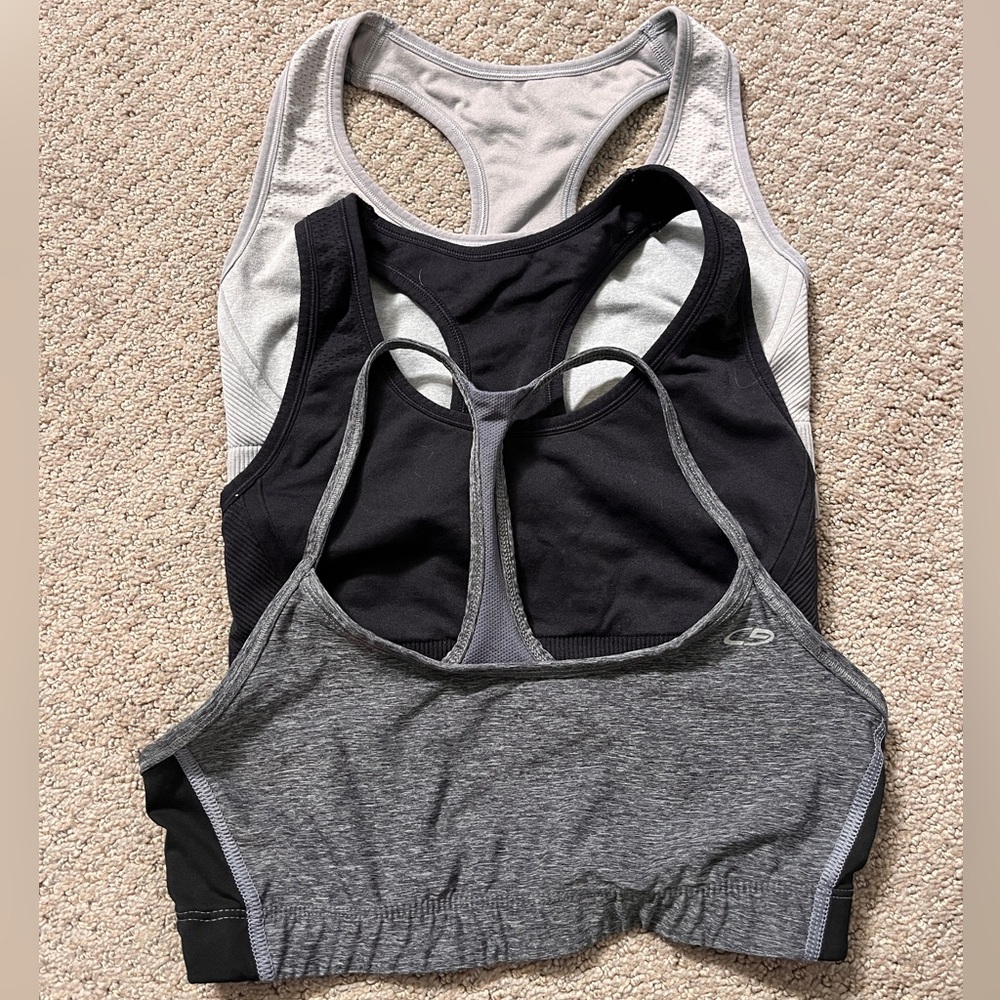 3 Sports Bras Sz Med.